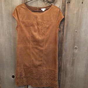 Xhilaration Faux Suede Dress in Cognac Orange Brown Size Small